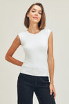White Cap Sleeve Fitted Top