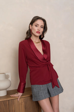 Bordeaux Wrap Blouse