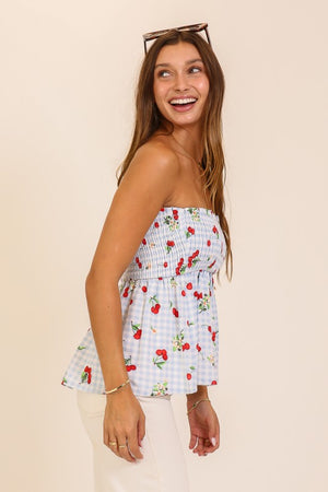Sweet Cherry Gingham Top