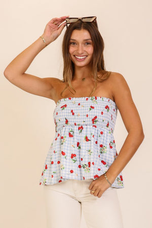 Sweet Cherry Gingham Top