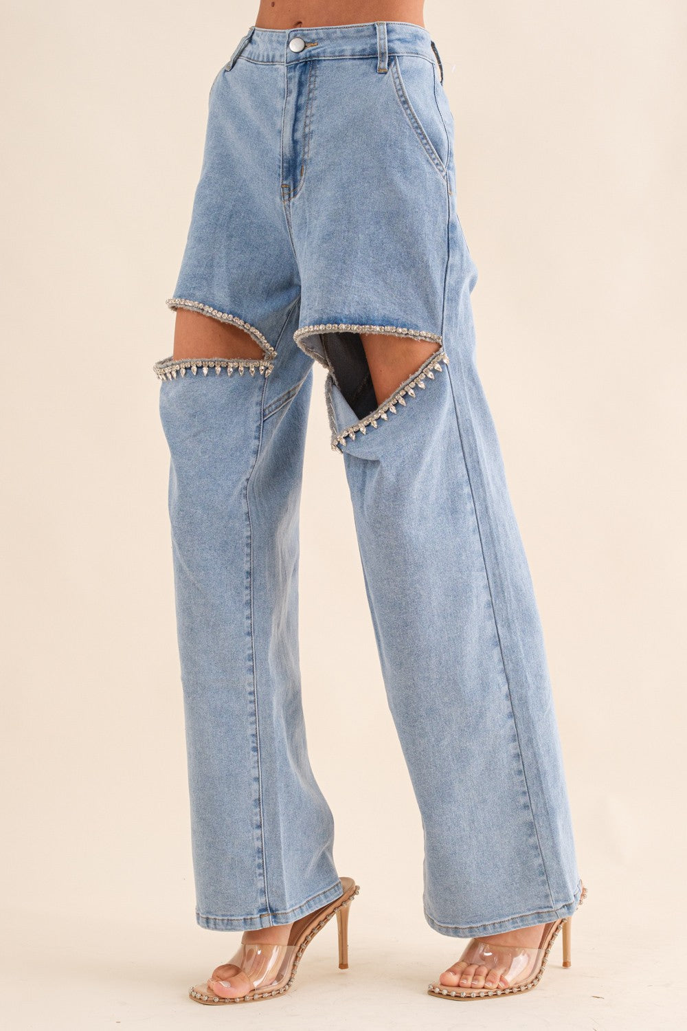 Light Blue Cut Out Jeans