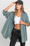 Sage Mineral Washed Button Down