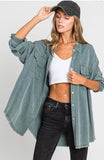 Sage Mineral Washed Button Down