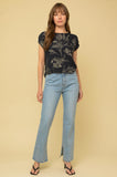 Navy Floral Top