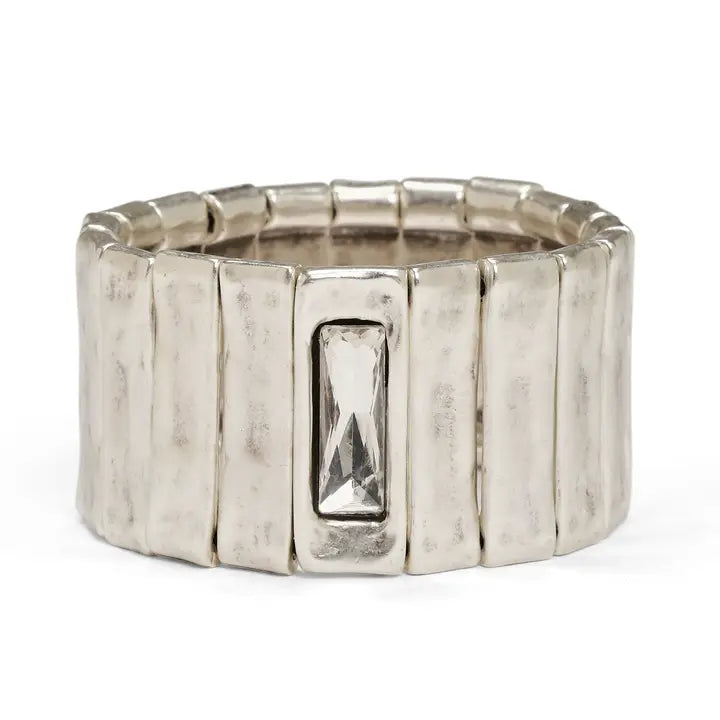 Isabella Clear Pewter Bracelet