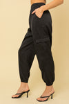 Black Satin Joggers