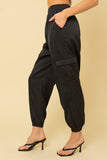 Black Satin Joggers