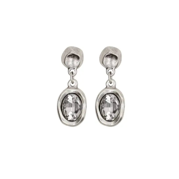 Pewter Crystal Earrings