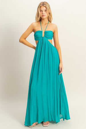 Whispering Waves Cut Out Maxi Dress