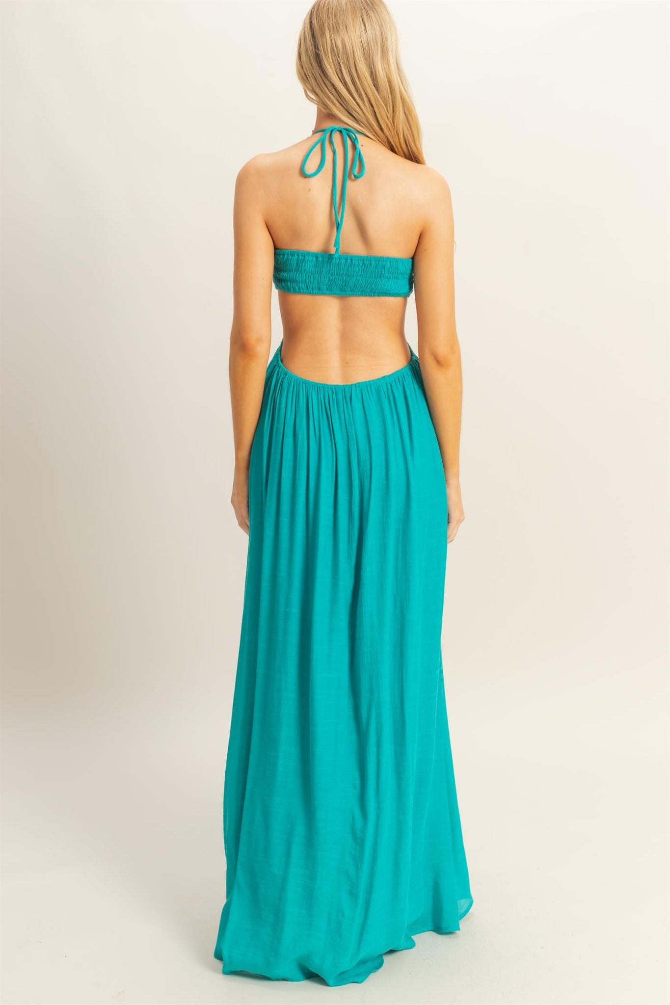 Whispering Waves Cut Out Maxi Dress
