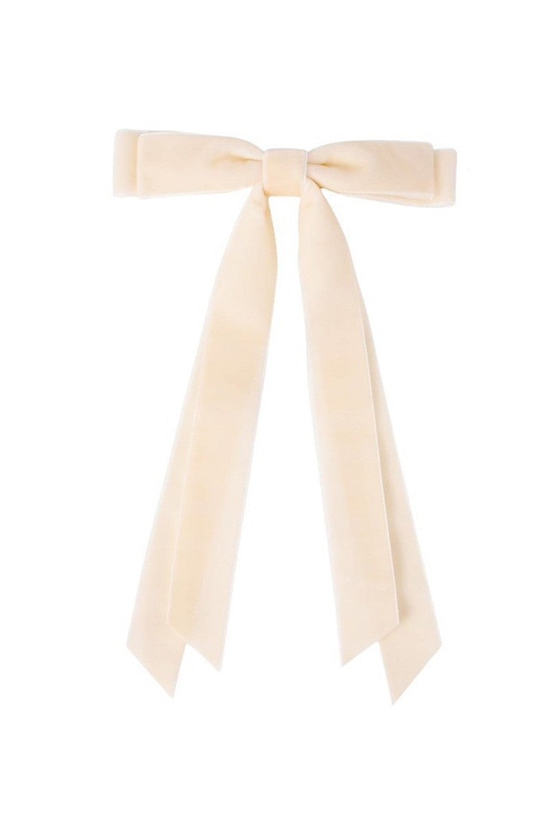 Beige Velvet Bow