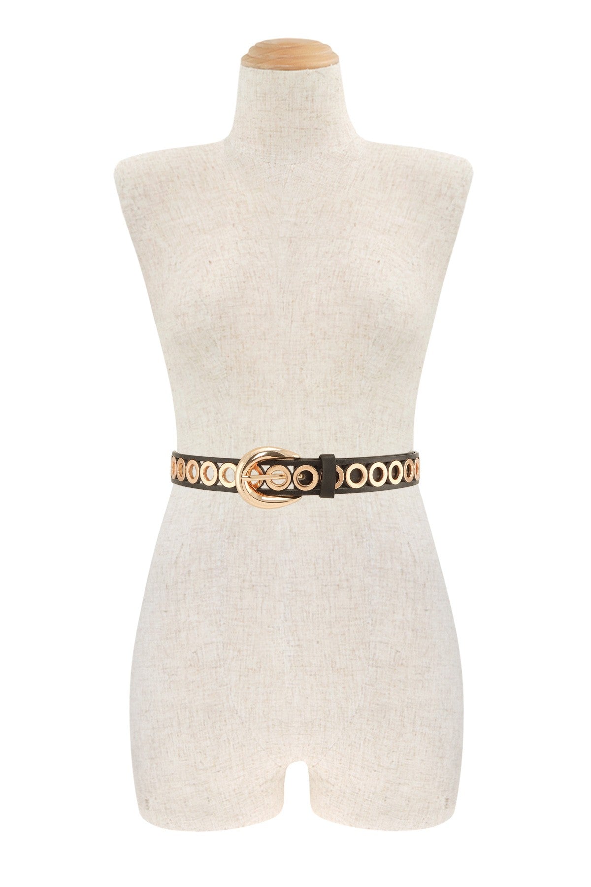 Black Gold Grommet Belt