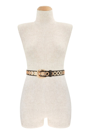 Black Gold Grommet Belt