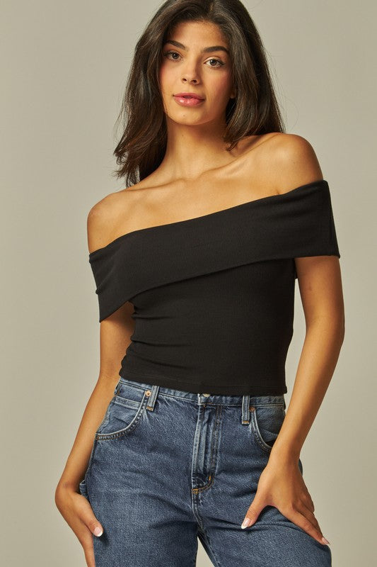 Ribbed  Off The Shoulder