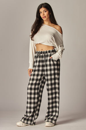 Black & White Buffalo Holiday Plaid Pants