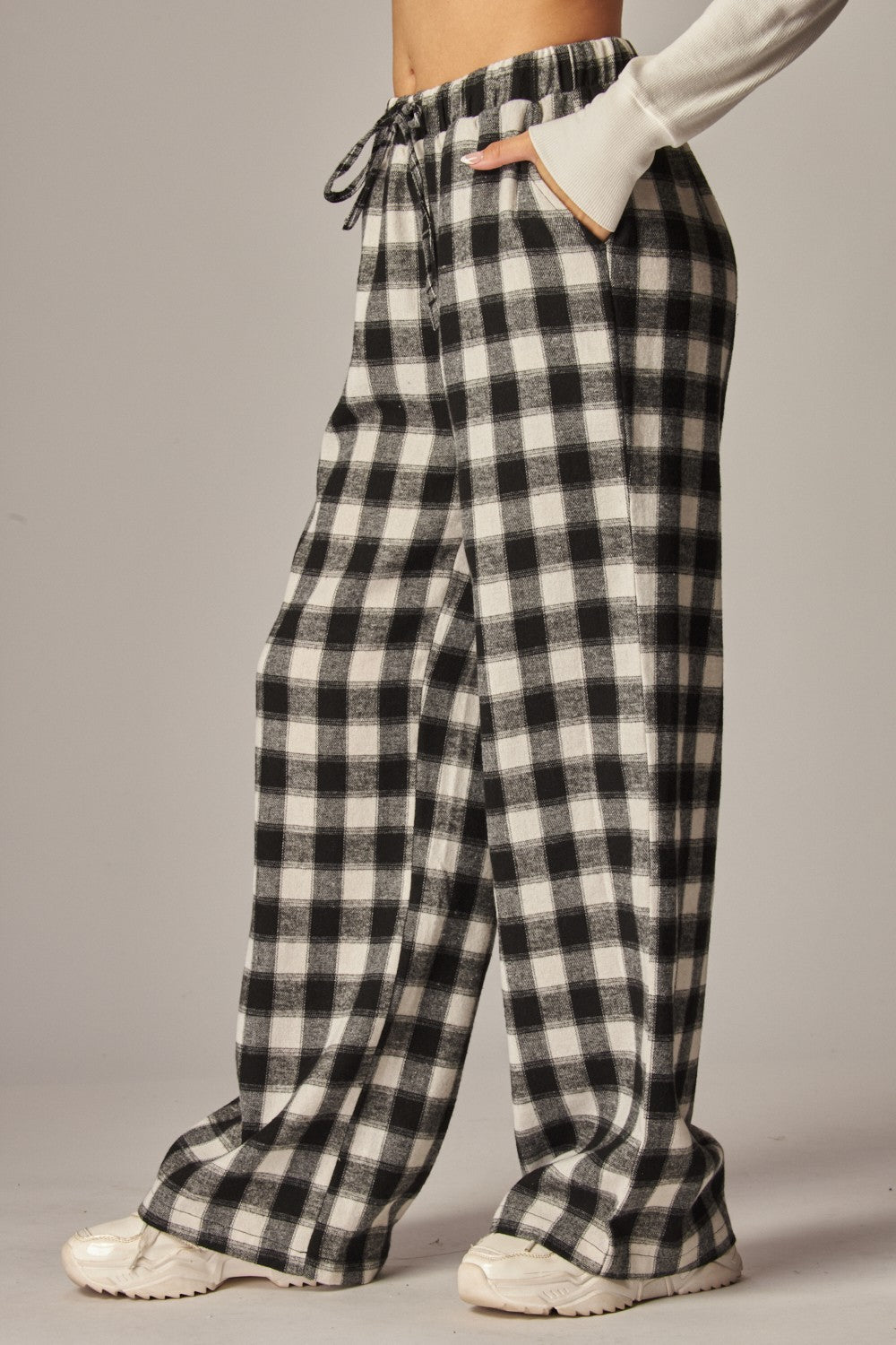 Black & White Buffalo Holiday Plaid Pants