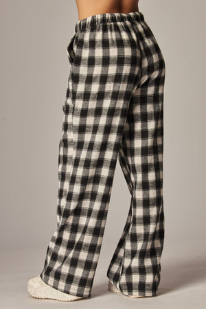 Black & White Buffalo Holiday Plaid Pants