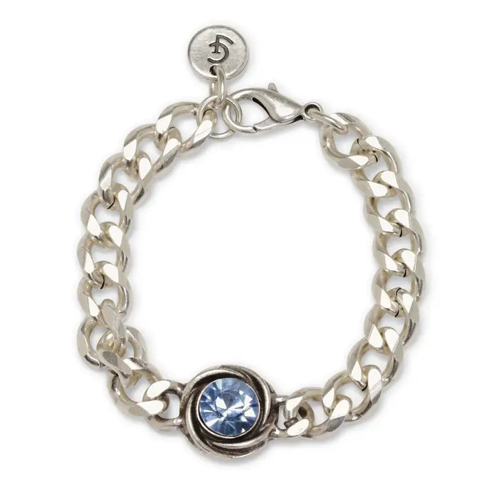 Brilliant Blue Pewter Bracelet