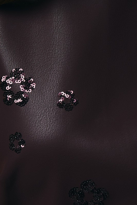 Burgundy Sequins Dress