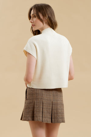 Cream Pocket Knit Top