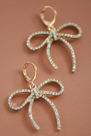 Crystal Knot Bow Earrings