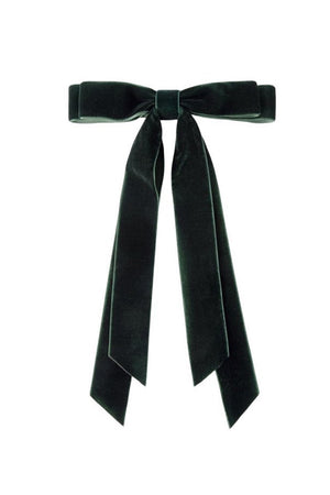 Dark Green Velvet Bow