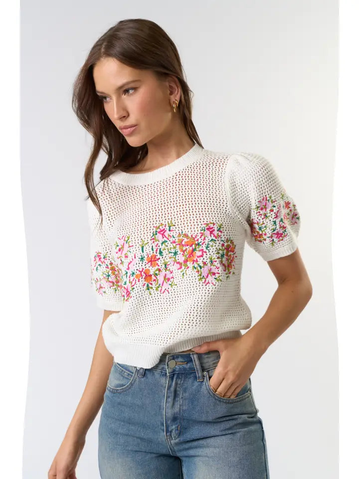 Embroidered  Spring Top