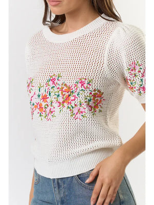 Embroidered  Spring Top