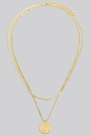 Gold Dipped Layered Pendant Necklace