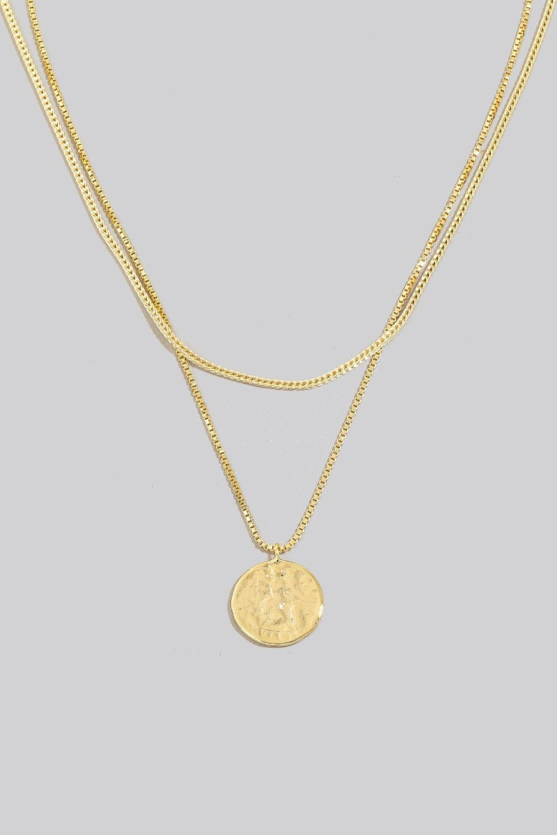 Gold Dipped Layered Pendant Necklace
