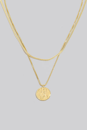Gold Dipped Layered Pendant Necklace