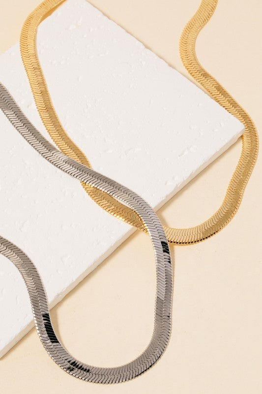 Wide Herringbone Necklace
