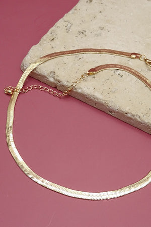 Gold Herringbone Necklace