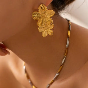 Ivy Stacked Flower Earring