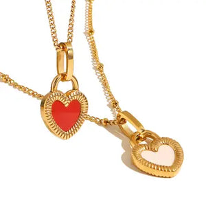 Jillian Two Sided Heart Necklace