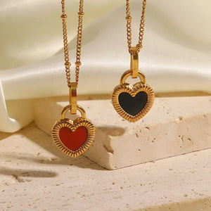 Jillian Two Sided Heart Necklace