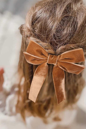 Khaki Velvet Bow