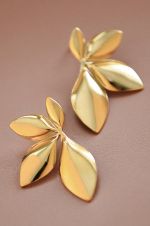 Leaf Gold Studs