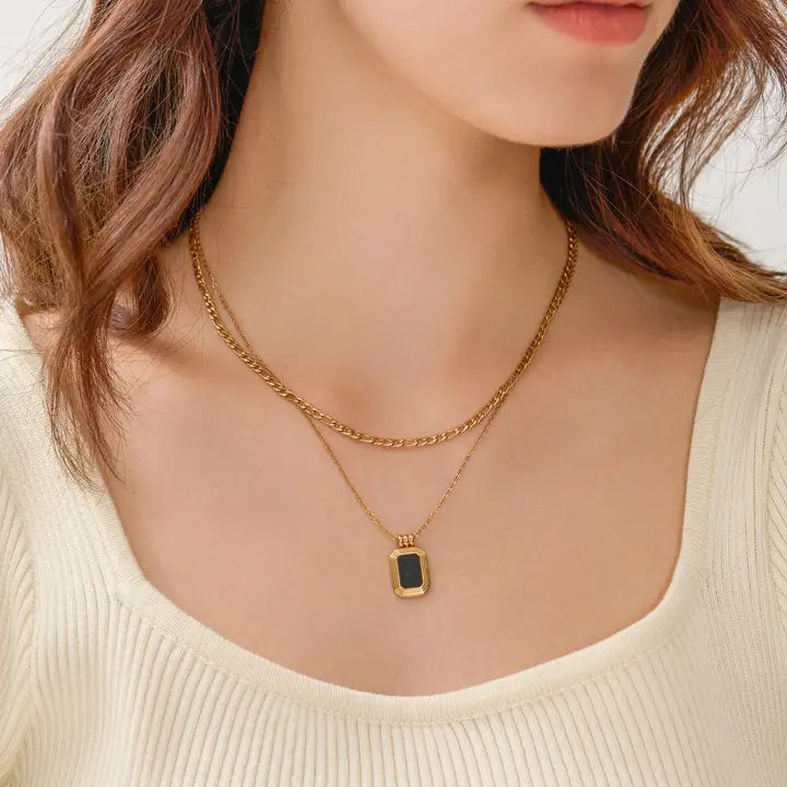 Mare Square Pendant  Necklace