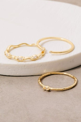 Gold Dipped Dainty Mini Ring Set