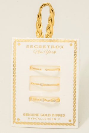 Gold Dipped Dainty Mini Ring Set