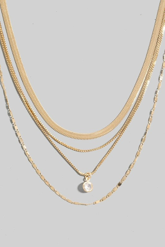 Multi Layered Crystal Necklace