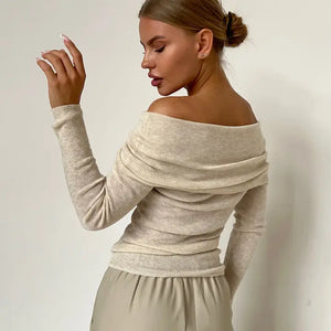 Light Knit Off Shoulder Top