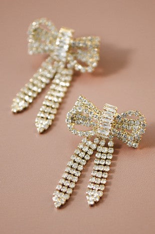 Pave Bow Earrings