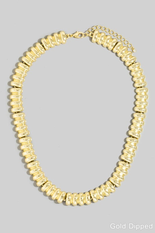 Gold Dipped Ripple Statement Necklace