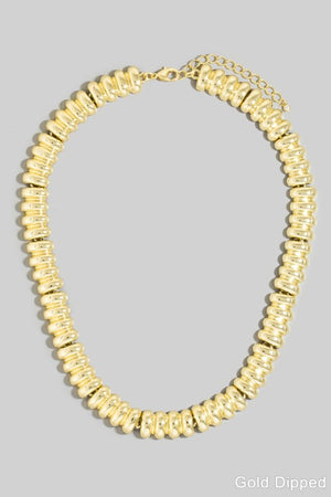 Gold Dipped Ripple Statement Necklace