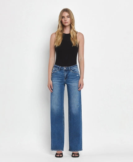 Secure Mid Rise Wide Leg Jeans