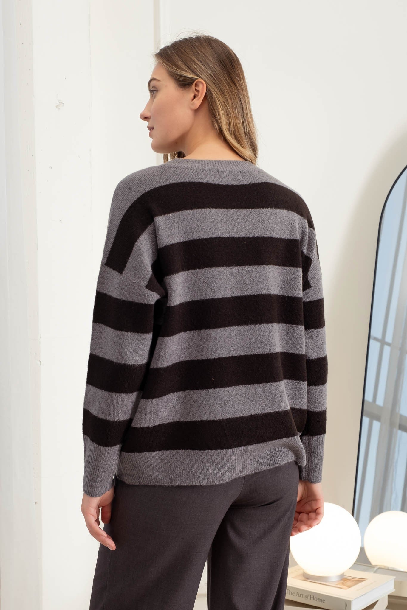 Crew Neck Striped Sweater