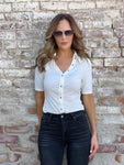 Ivory Soft Button Up Top
