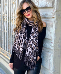 Brown Leopard Scarf